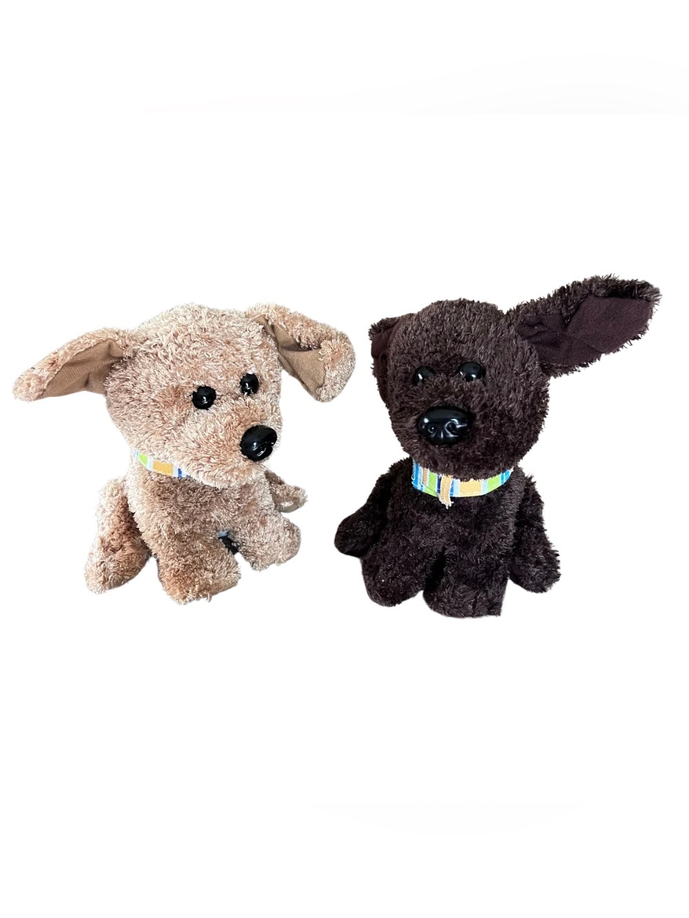 Lot of 2 Little Brownie Girl Scout Plush Stuffed Dogs - Brown and Dark Brown